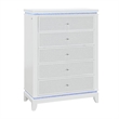 Global Furniture USA Alina White Wooden 5-Drawer Chest