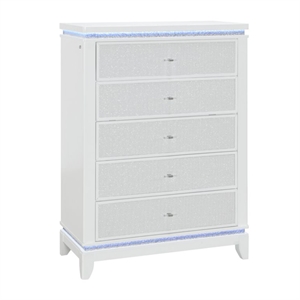 Global Furniture USA Alina White Wooden 5-Drawer Chest