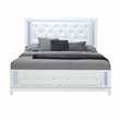 Global Furniture USA Alina White Wooden Tufted Full Bed with LED