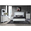 Global Furniture USA Alina White Wooden Tufted Full Bed with LED