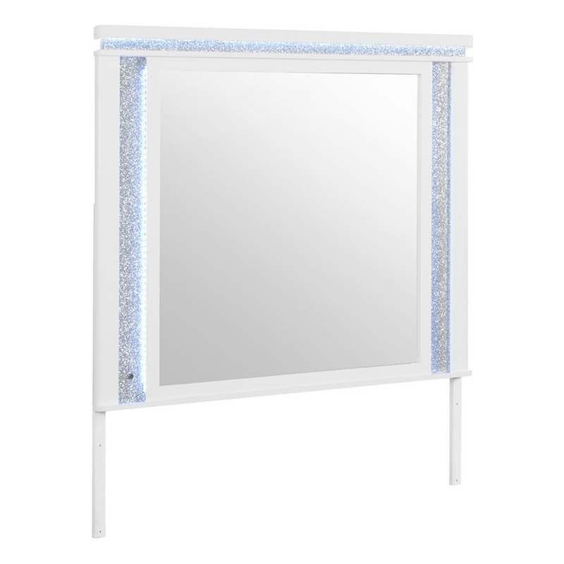 Alina Sleek White Wooden Large Scale Mirror with LED