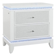 Alina White Wooden 2-Drawer Nightstand with LED and USB