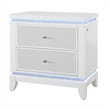Alina White Wooden 2-Drawer Nightstand with LED and USB