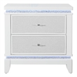 Alina White Wooden 2-Drawer Nightstand with LED and USB
