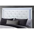 Global Furniture USA Alina White Wooden Tufted Queen Bed with LED