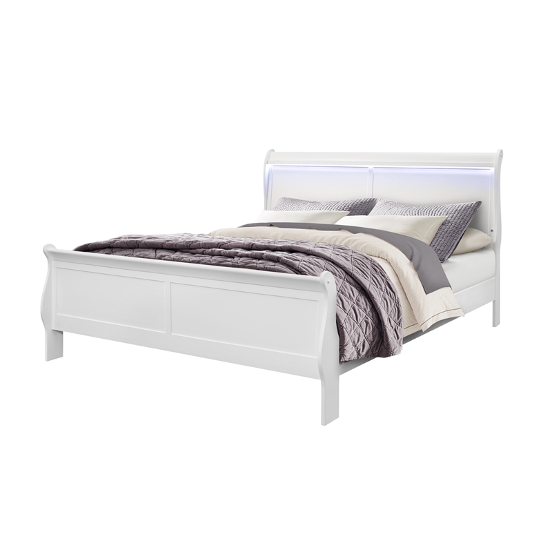 Global Furniture USA Charlie White King Bedroom Set with LED Accent and Acrylic