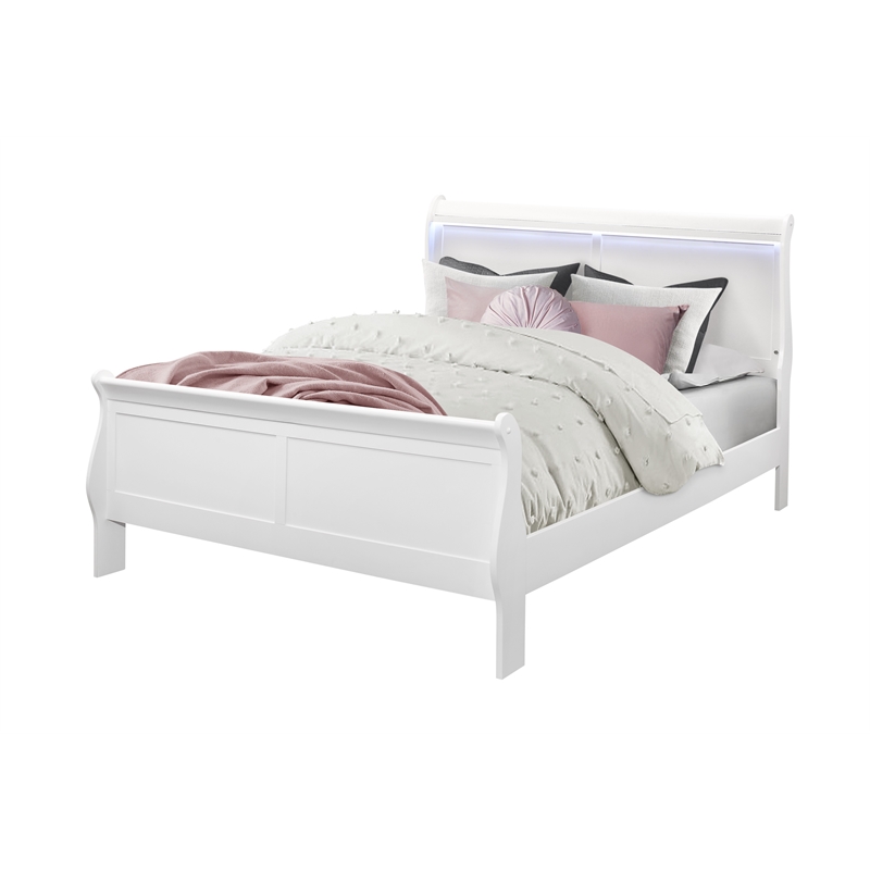 Global Furniture USA Charlie White Queen Bedroom Set with LED Accent and Acrylic