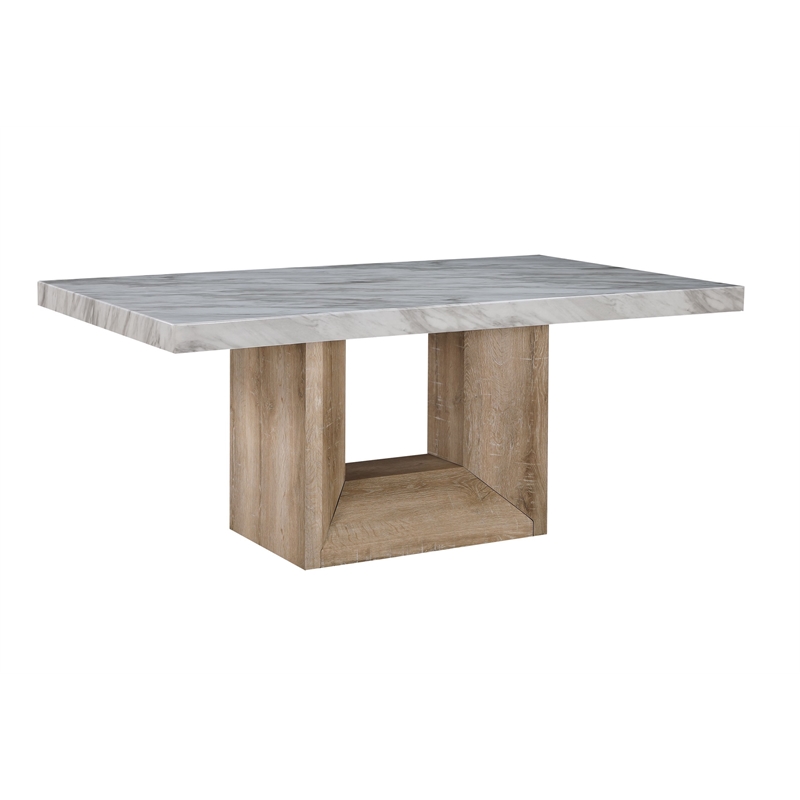 Global Furniture USA D02DT Natural Faux Marble Top Dining Table