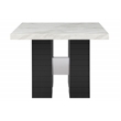 Global Furniture USA D04 White Marble Top + 4 D04 Bar Stool Black