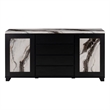 Global Furniture USA D12 Black Faux Marble Top Buffet