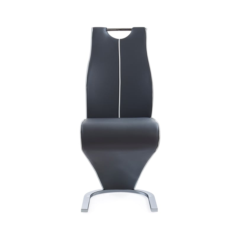 Global Furniture USA D1628 Clear Glass Top Dining Table + 4pc D4127 Gray Chairs