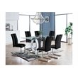Global Furniture USA D1628 Clear Glass Top Table + 4pc D915 Black Chair