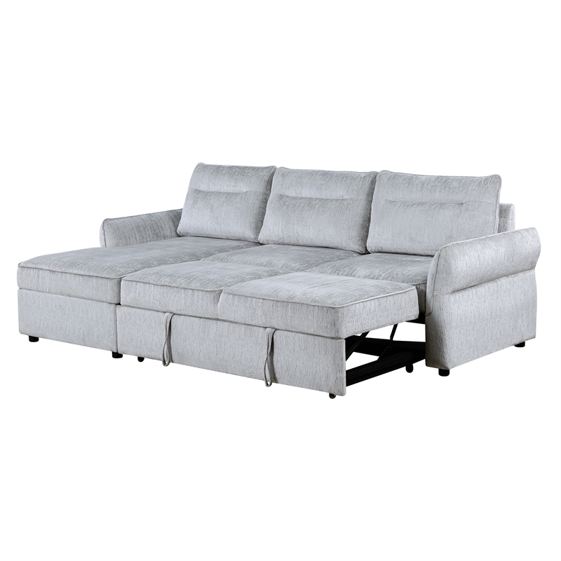 U0301 Gray Chenille Fabric Power Sofa Bed with USB