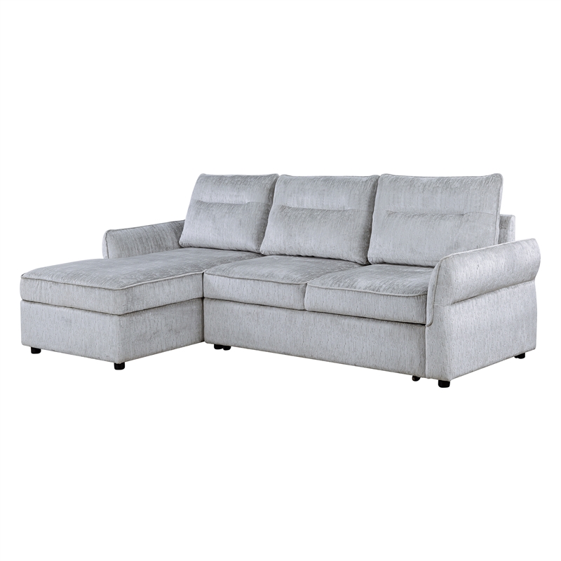 U0301 Gray Chenille Fabric Power Sofa Bed with USB