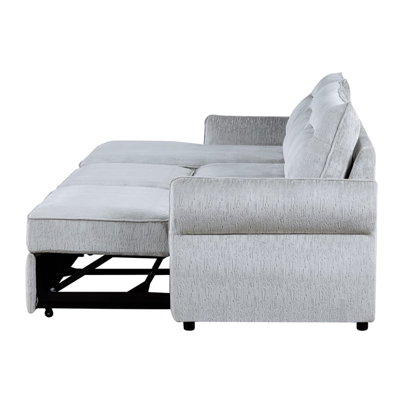 U0301 Gray Chenille Fabric Power Sofa Bed with USB