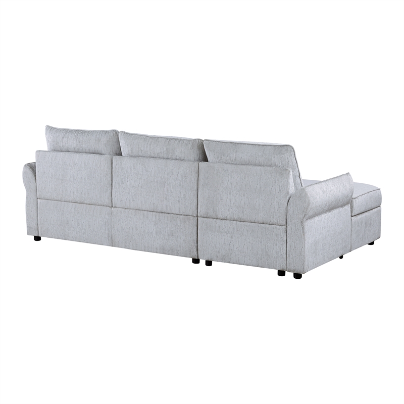 U0301 Gray Chenille Fabric Power Sofa Bed with USB