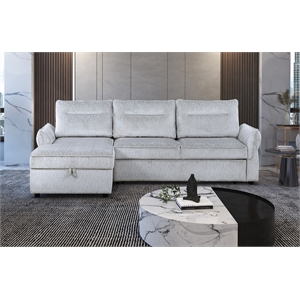 u0301 gray chenille fabric power sofa bed with usb