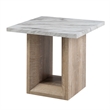T02 Natural Wood Finish Pedestal Base End Table