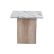 T02 Natural Wood Finish Pedestal Base End Table