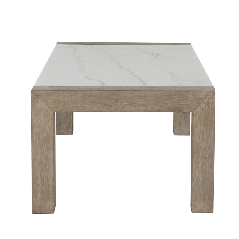 Natural Wood Finish Block Legs T1321 Coffee Table