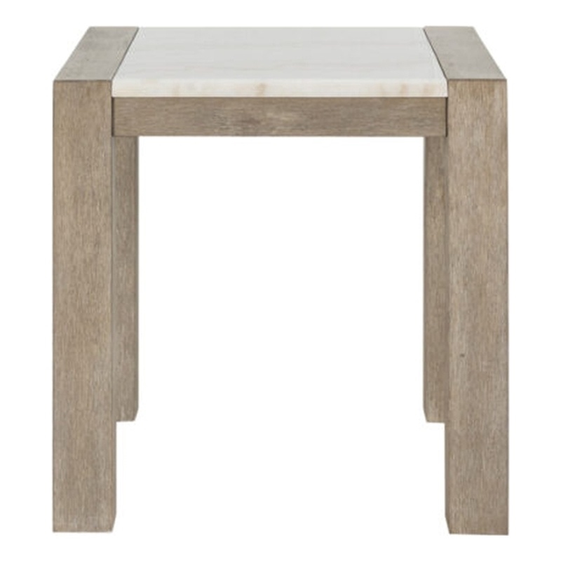 Natural Wood Finish T1321 Block Legs End Table