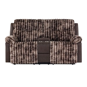 6028 Brown Extra Soft Console Reclining Loveseat