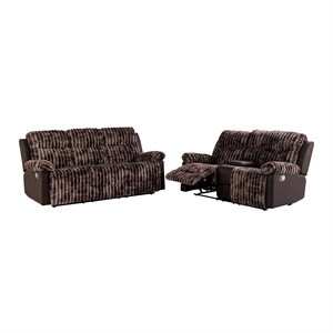 6028 Brown 2PC Reclining Sofa and Loveseat