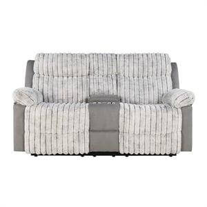 U6028 Gray Extra Soft Console Reclining Loveseat