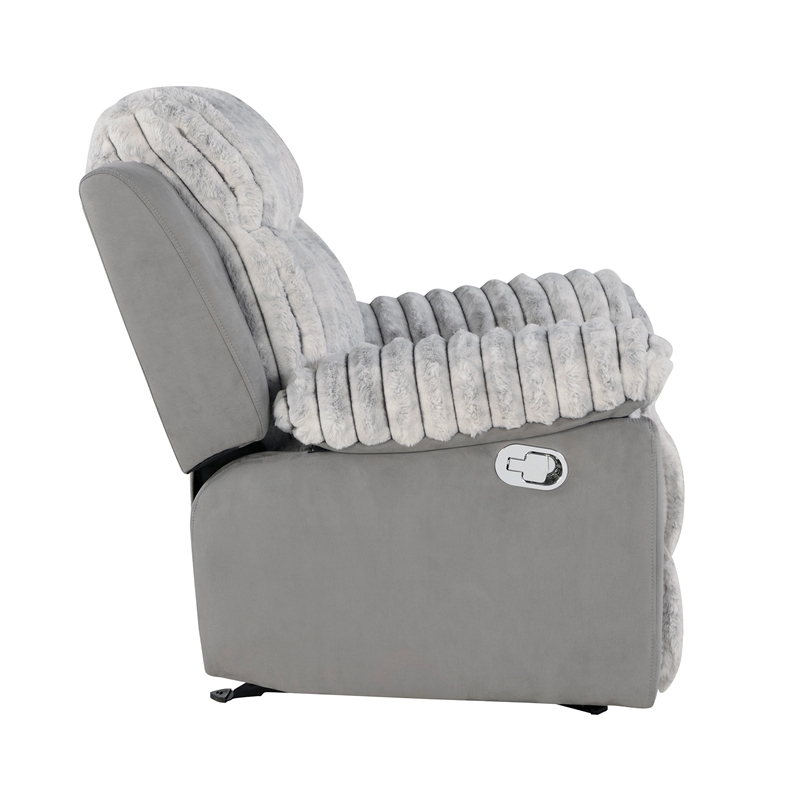 U6028 Gray Extra Soft and Padded Glider Recliner