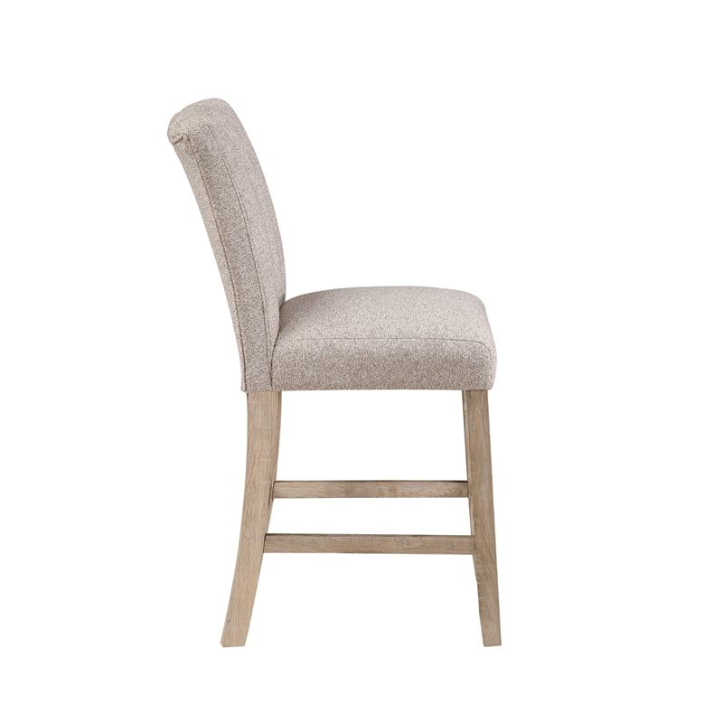 D8685 Beige Polyester Blend 2PK Bar Stool Set