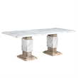 D12 Natural Double pedestal Wood Dining Table