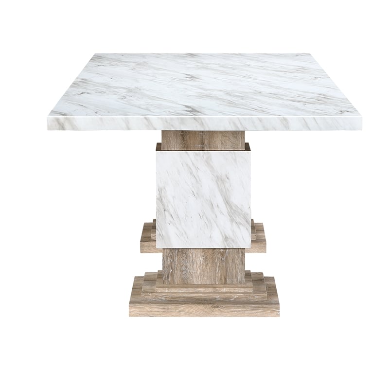 D12 Natural Double pedestal Wood Dining Table