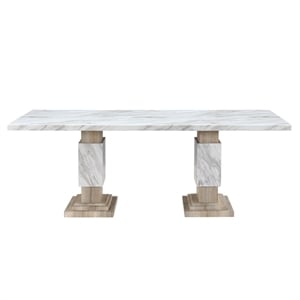 D12 Natural Double pedestal Wood Dining Table