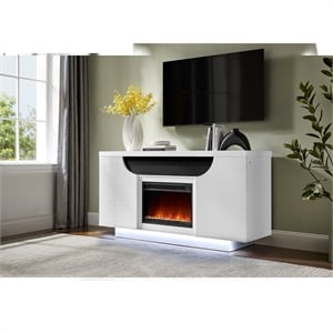 Aileen 66&quot White Led Lit Indoor Fireplace