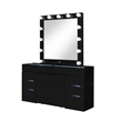 Ella Black Wood Vanity Set with Storage Stool