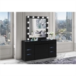 Ella Black Wood Vanity Set with Storage Stool