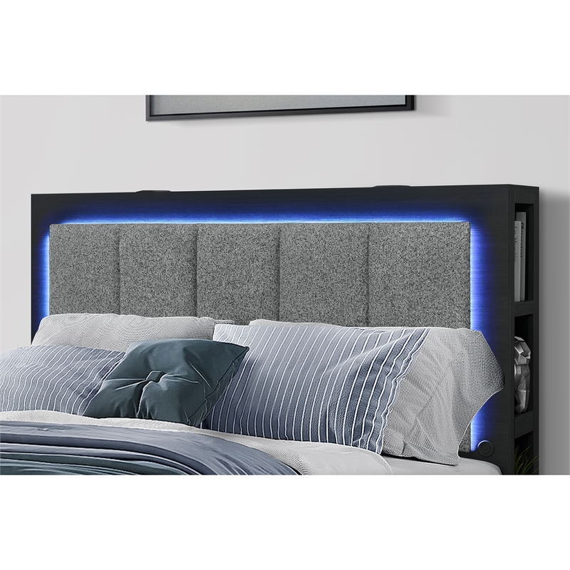 Madison Black-Gray Full Bed with Storage
