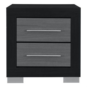Emma Black-Gray Wood Nightstand