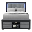 Emma Black-Gray Full Bed with LED and USB