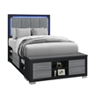 Emma Black-Gray Full Bed with LED and USB