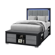 Emma Black-Gray Full Bed with LED and USB