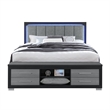 Emma Black-Gray King Bed with LED and USB