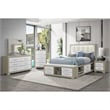 Emma Natural-White Wood Queen Bed