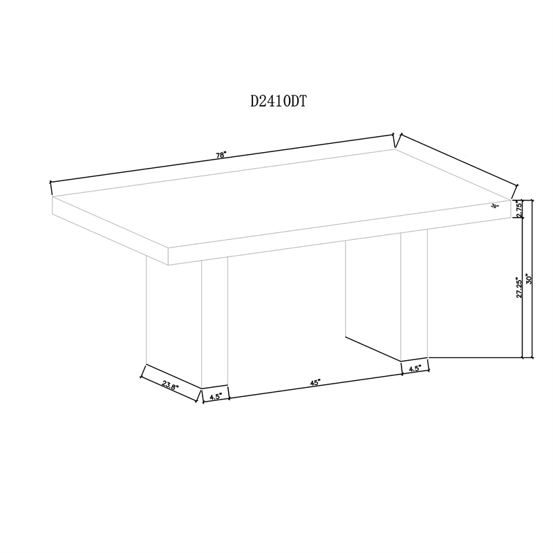 d2410 Gray Dining Table
