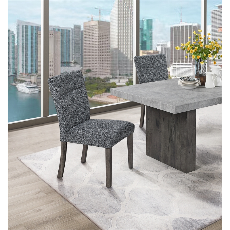 D86 Gray Extra Padded 2PK Dining Chair Set
