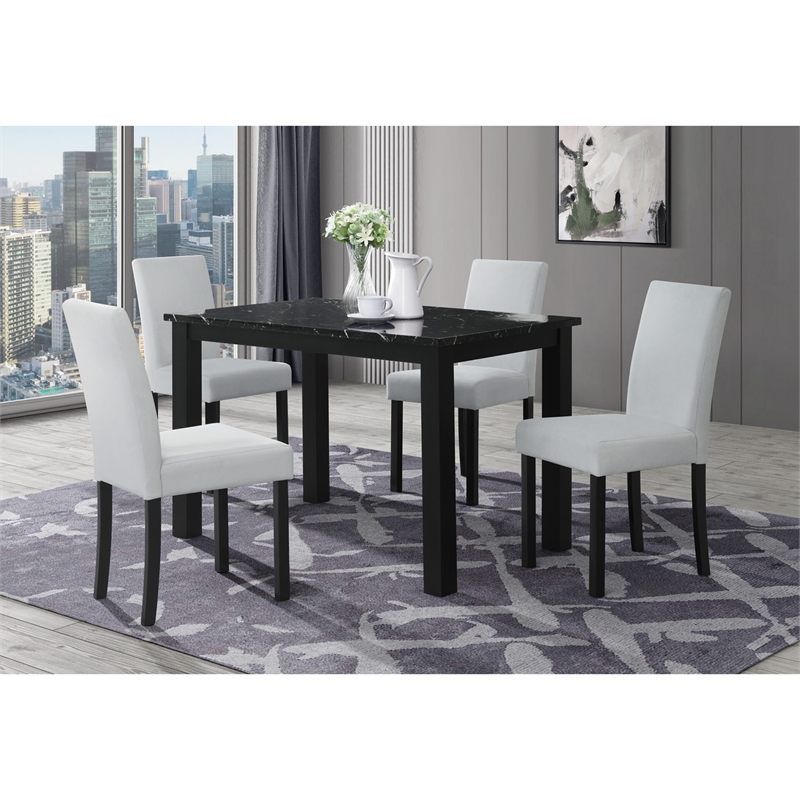 Black D8032 with D9026 Silver Dining Set