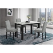 D8032 Dining table with (4) D9026 Grey Dining Chair Set