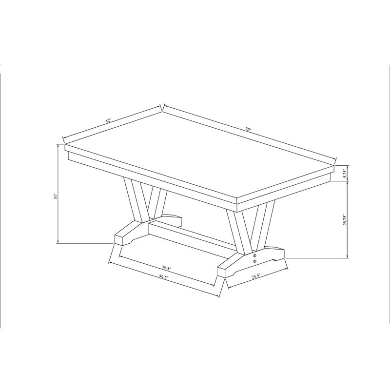 D1319 Black and White Dining Table