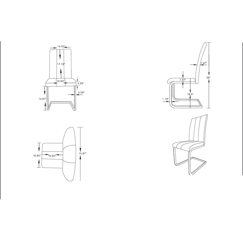 Faux Leather Dining Chairs in White (Set of 4)