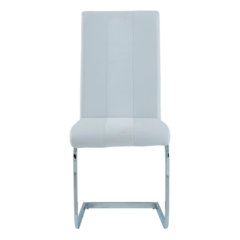 Faux Leather Dining Chairs in White (Set of 4)